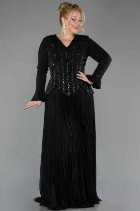 Robe de Soirée Grande Taille Longue Noir ABU5849