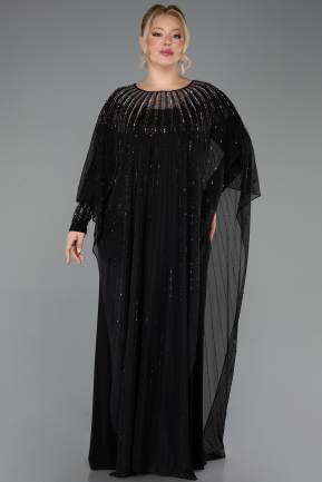 Robe de Soirée Grande Taille Longue Noir ABU5851