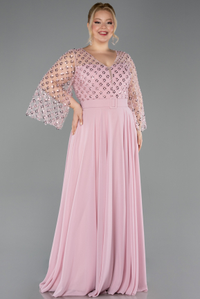 Robe De Soirée Grande Taille Longue Mousseline Poudre ABU5875