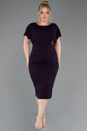 Robe De Soirée Grande Taille Midi Violet ABK2535