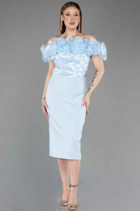 Robe de Cérémonie Midi Bleu clair ABK2553