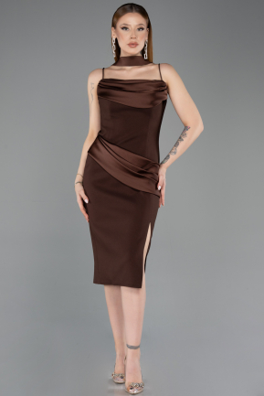 Robe de Cérémonie Midi Brun ABK2559