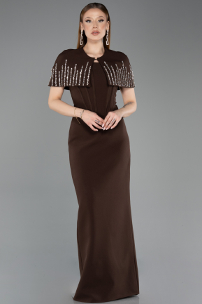 Robe de Soirée Longue Brun ABU5889