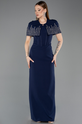 Robe de Soirée Longue Bleu Marine ABU5889