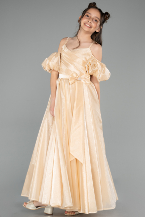 Robe de Soirée Enfants Longue Or ABU5912