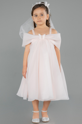 Robe de Soirée Enfants Courte Saumon ABK2295