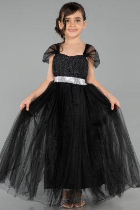 Robe de Soirée Enfants Longue Noir ABU3566