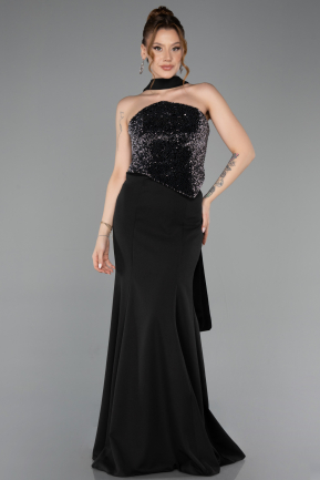 Robe Queue de Poisson Longue Noir ABU5924