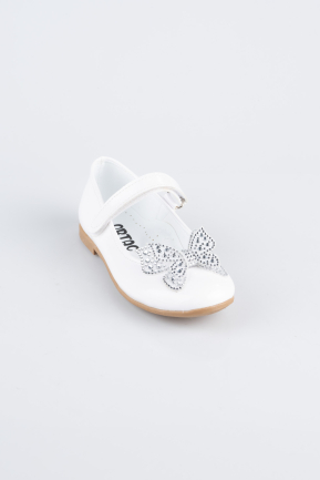 Chaussure Plate Cuir Verni Blanc ORR3100
