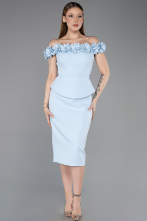 Robe de Cérémonie Midi Bleu clair ABK2583