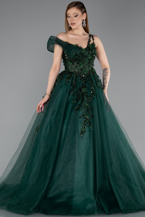 Robe De Fiançailles Grande Taille Longue Émeraude ABU5964