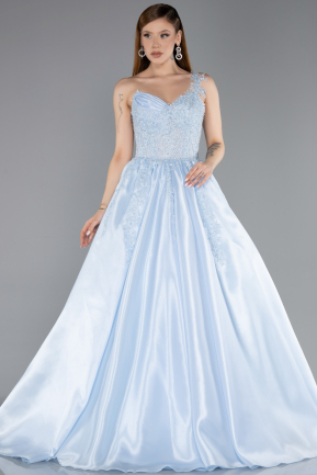 Robes De Soirée Grande Taille Longue Bleu clair ABU5967