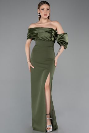 Robe De Soirée Longue Kaki ABU4024