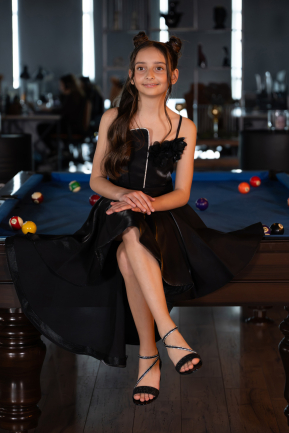 Robe de Soirée Enfants Longue Noir ABO132