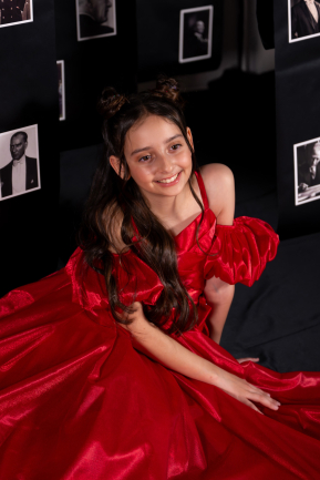 Robe de Soirée Enfants Longue Rouge ABU5912