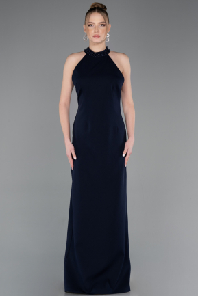 Robe de Soirée Longue Bleu Marine ABU5971