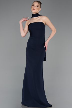 Robe de Soirée Longue Bleu Marine ABU5981