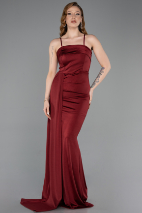 Robe de Soirée Longue Rouge Bordeaux ABU5992