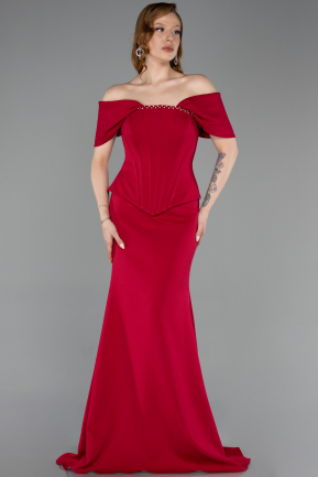 Robe de Soirée Longue Fuchsia foncé ABU6002