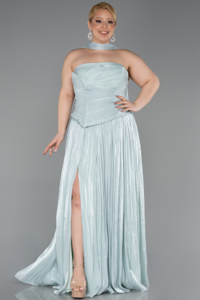 Robe Grande Taille Longue Mousseline Menthe ABU5958