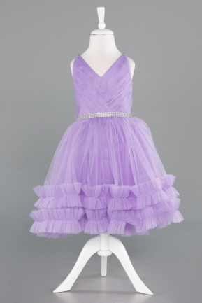 Robe de Soirée Enfants Courte Lilas ABK2568
