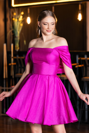 Robe de Cérémonie Courte Fushia ABK2604