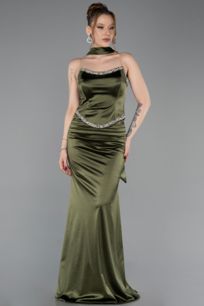 Robe de Soirée Longue Kaki ABU6079