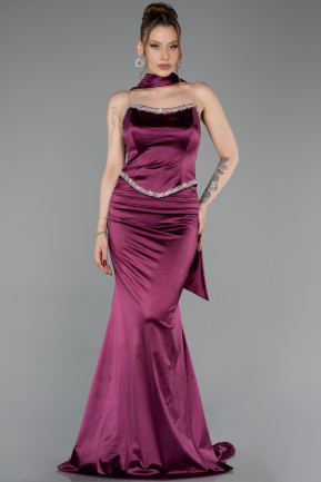 Robe de Soirée Longue Prune ABU6079
