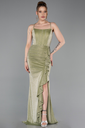Robe de Soirée Longue Vert Huile ABU6082