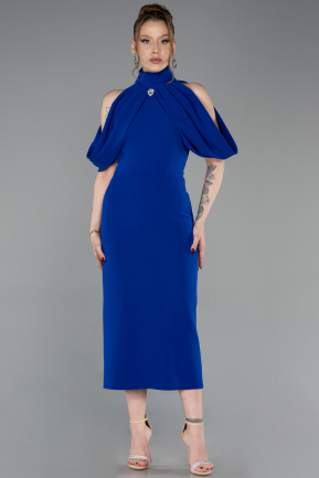 Tenue De Soirée Midi Bleu Saxe ABK2517
