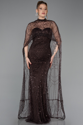 Robe De Soirée Longue Brun ABU4517