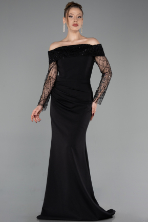 Robe de Soirée Longue Noir ABU6101