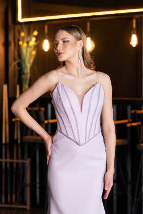 Robe De Soirée Longue Lilas ABU5568
