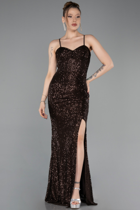 Robe de Soirée Longue Brun ABU6106