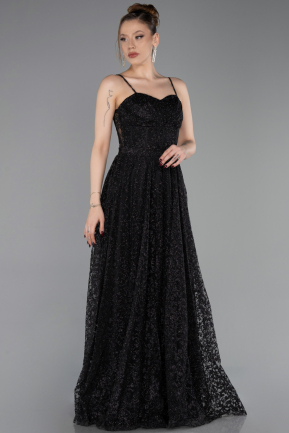 Robe de Soirée Longue Noir ABU6108