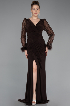 Robe De Soirée Longue Brun ABU3008