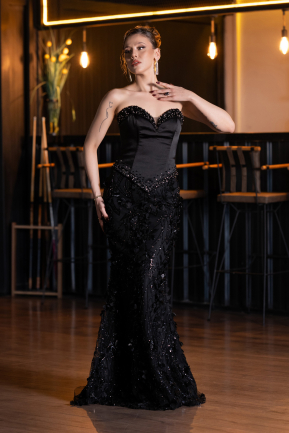 Robe de Soirée Longue Noir ABU6114