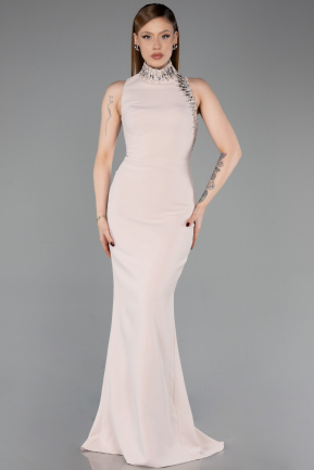 Robe Queue de Poisson Longue Beige ABU6128