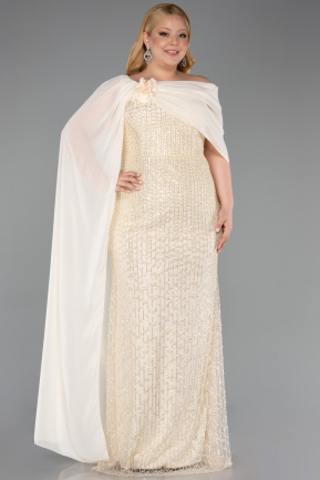 Robe De Soirée Grande Taille Perlé Longue Or ABU5819