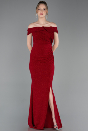 Robe de Soirée Longue Rouge ABU6151