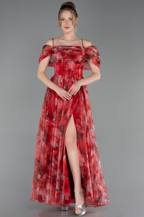 Robe De Soirée Longue Rouge ABU5133