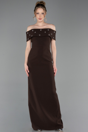 Robe de Soirée Longue Brun ABU6161