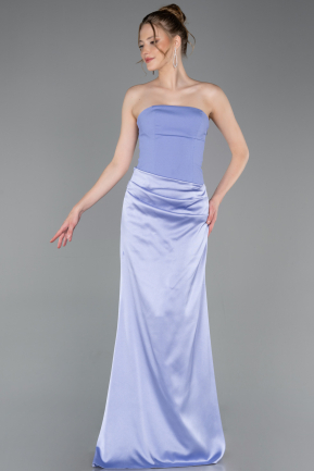 Robe de Soirée Longue Satin Lilas ABU6096
