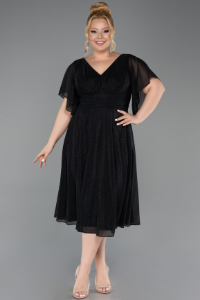Robe De Invitation Grande Taille Midi Noir ABK2622