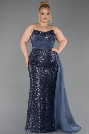 Robe De Fiançailles Grande Taille Longue Squameuse Anthracite ABU6174