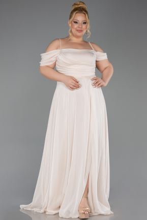 Robe Grande Taille Longue Beige ABU6185
