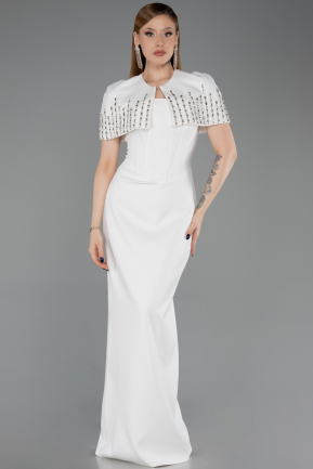Robe de Soirée Longue Blanc ABU5889