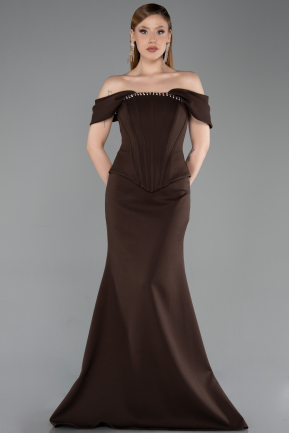Robe De Soirée Longue Brun ABU6002