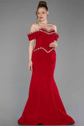 Robe De Soirée Grande Taille Longue Rouge ABU6199