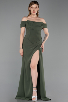 Robe de Soirée Longue Kaki ABU6216